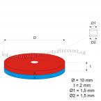 vergrößern - 10 x 2 mm / 1,5 mm ( N45 ) 100 stück