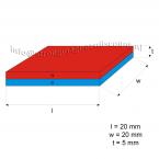 vergrößern - 20 x 20 x 5 mm  ( N45 )12 stück