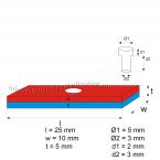 vergrößern - 25 x 10 x 5 mm / 4,3 - 7 mm NORDPOL ( N45 ) 12 stück