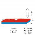 vergrößern - 25 x 10 x 5 mm / 4,3 - 7 mm NORDPOL ( N45 ) 24 stück