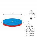 vergrößern - 30 x 5 mm / 3 - 5 mm ( N45 ) 10 stück