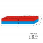 vergrößern - 50 x 25 x 10 mm  ( N45 ) 12 stück