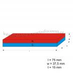 vergrößern - 75 x 37,5 x 15 mm ( N45 ) 4 stück